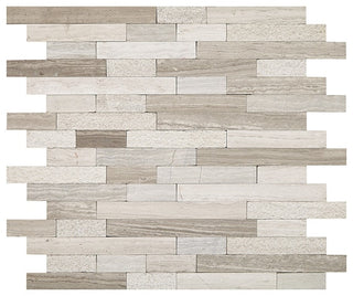 Taupe Gray - 12x12 Minute Mosaix Linear Random Pattern Mosaic Marble-Look Polished Smooth Marble Tile