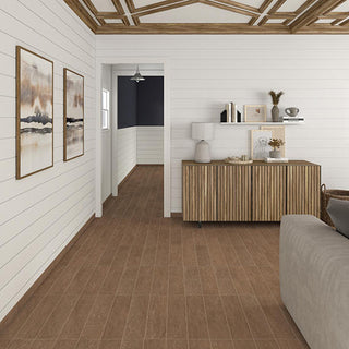 Rust Brown - 6x24 Portfolio Natural Concrete-Look Matte Smooth Porcelain Tile