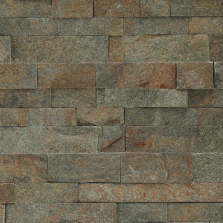 Moss Brown - 6x24 Stacked Stone Random Pattern Mosaic Stone-Look Matte Riven Quartzite Tile