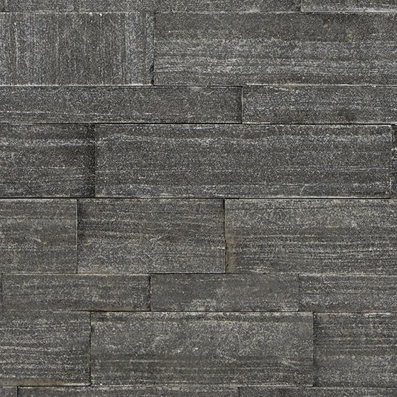 6x24 Stacked Stone Random Pattern Mosaic Stone-Look Matte Riven Quartzite Tile Charcoal Gray