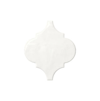 Soft White - 6x6 Playscapes Arabesque Natural Solid-Color Glossy Undulated Ceramic Tile