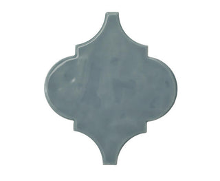 Slate Blue - 6x6 Playscapes Arabesque Natural Solid-Color Glossy Undulated Ceramic Tile