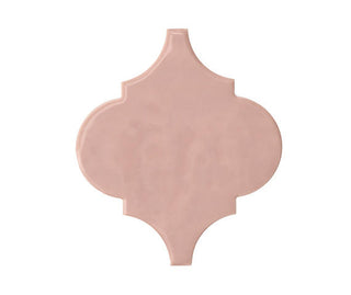 Blush Pink - 6x6 Playscapes Arabesque Natural Solid-Color Glossy Undulated Ceramic Tile