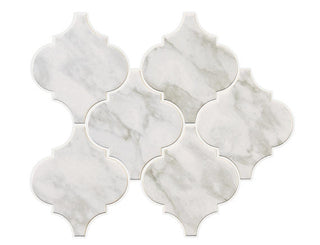 Soft Marble - 6x6 Marble Obsession Arabesque Mosaic Marble-Look Matte Smooth Porcelain Tile