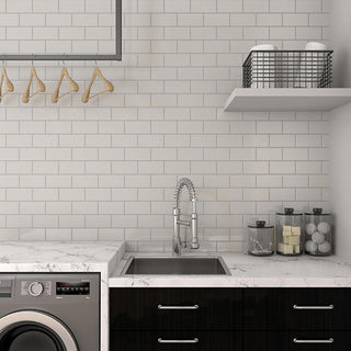 Glass White - 3x6 Amity Natural Solid-Color Glossy Smooth Glass Tile
