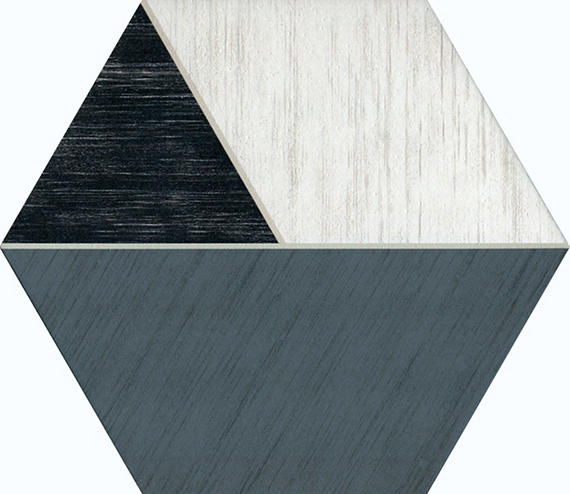 81/2x10 Bee Hive Medley Hexagon Rhombille Cube Patterned Concrete-Look Matte Smooth Porcelain Tile Steel Charcoal