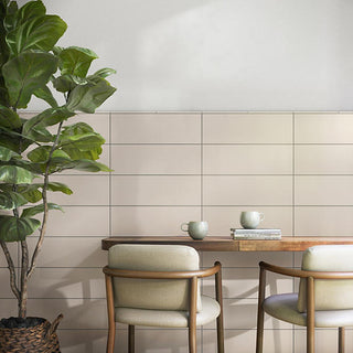 Light Beige - 8x24 Visual Impressions Diamond Linear Natural Solid-Color Matte Smooth Ceramic Tile