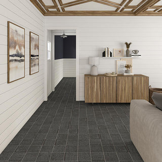 Charcoal - 8x8 Quartetto Grid Natural Concrete-Look Matte Smooth Porcelain Tile