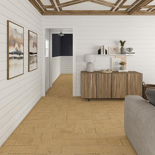 Mustard Brown - 8x8 Quartetto Grid Natural Concrete-Look Matte Smooth Porcelain Tile