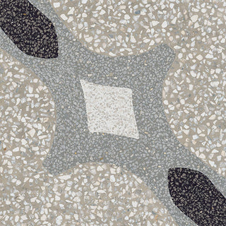 Gray Blend - 8x8 D_segni Terrazzo Abstract Pattern Patterned Encaustic-Look Matte Smooth Porcelain Tile