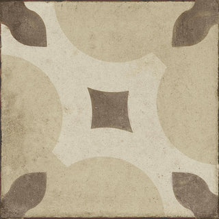 Warm Taupe - 8x8 Quartetto Clover Trellis Diamond Patterned Concrete-Look Matte Natural Porcelain Tile