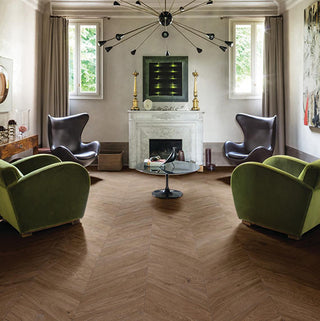 Warm Brown - 4x21 Vero Chevron Natural Wood-Look Matte Smooth Porcelain Tile