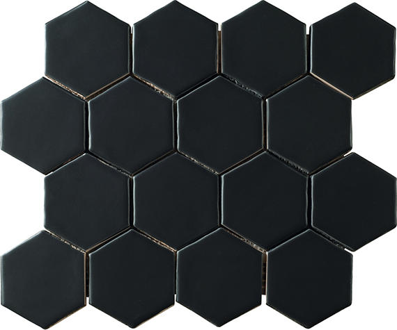 12x14 Artistic Reflections Hexagon Mosaic Solid-Color Matte Smooth Ceramic Tile