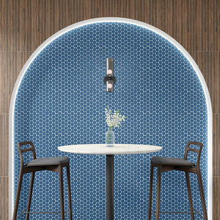 Deep Galaxy - 12x21 Keystones Hexagon Mosaic Solid-Color Matte Smooth Porcelain Tile