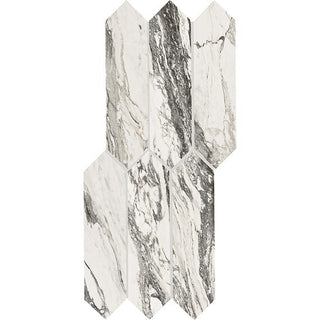 Storm Gray - 3x12 Divinium Picket Natural Marble-Look Glossy Smooth Porcelain Tile