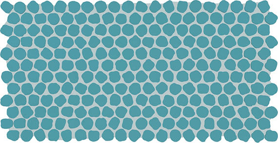 12x22 Keystones Organic Penny Round Mosaic Solid-Color Matte Smooth Porcelain Tile