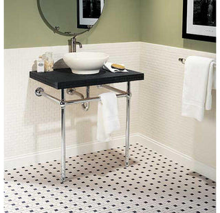 Cream Black - 12x24 Keystones Dotted Pinwheel Mosaic Mixed-Color Matte Smooth Porcelain Tile
