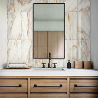 Golden White - 24x48 Gamma Intense Veining Natural Marble-Look Polished Smooth Stone Tile