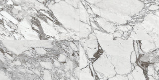 Gray Marble - 12x24 Marble Attache Lavish Natural Marble-Look Polished Smooth Porcelain Tile