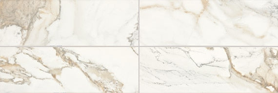3x12 Divinium Natural Marble-Look Glossy Smooth Porcelain Tile