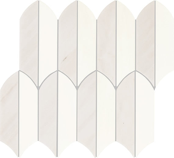 13x14 Eclessia Marble Leaf Mosaic Mixed-Color Polished Smooth Marble Tile