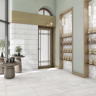 Frost Gray - 10x12 Eclessia Marble Circle Mosaic Natural-Look Polished Smooth Marble Tile