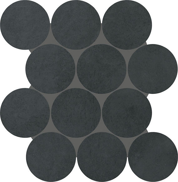 13x13 Indoterra Circle Honeycomb Mosaic Concrete-Look Matte Smooth Porcelain Tile