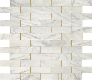 Marble Gold - 11x14 Lavaliere Subway Pattern Linear Mosaic Mixed-Color Honed Natural Marble Tile