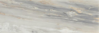 White Gray - 4x12 Gamma Intense Veining Natural Marble-Look Honed Smooth Stone Tile