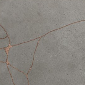 24x24 Kintsugi Cracked Patterned Solid-Color Matte Smooth Porcelain Tile Dusty Gray