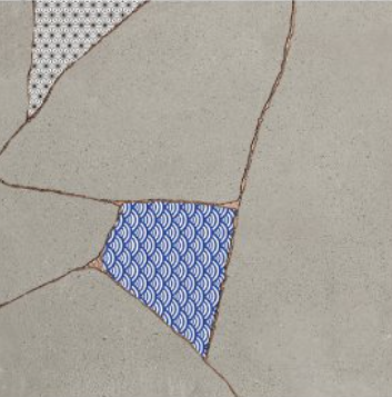 24x24 Kintsugi Patterned Mixed-Material Look Matte Smooth Porcelain Tile Light Gray
