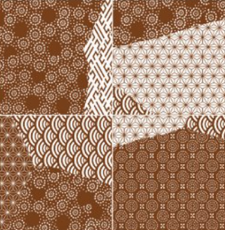 Rust Brown - 8x8 Kintsugi Patchwork Patterned Mixed-Color Glossy Smooth Porcelain Tile