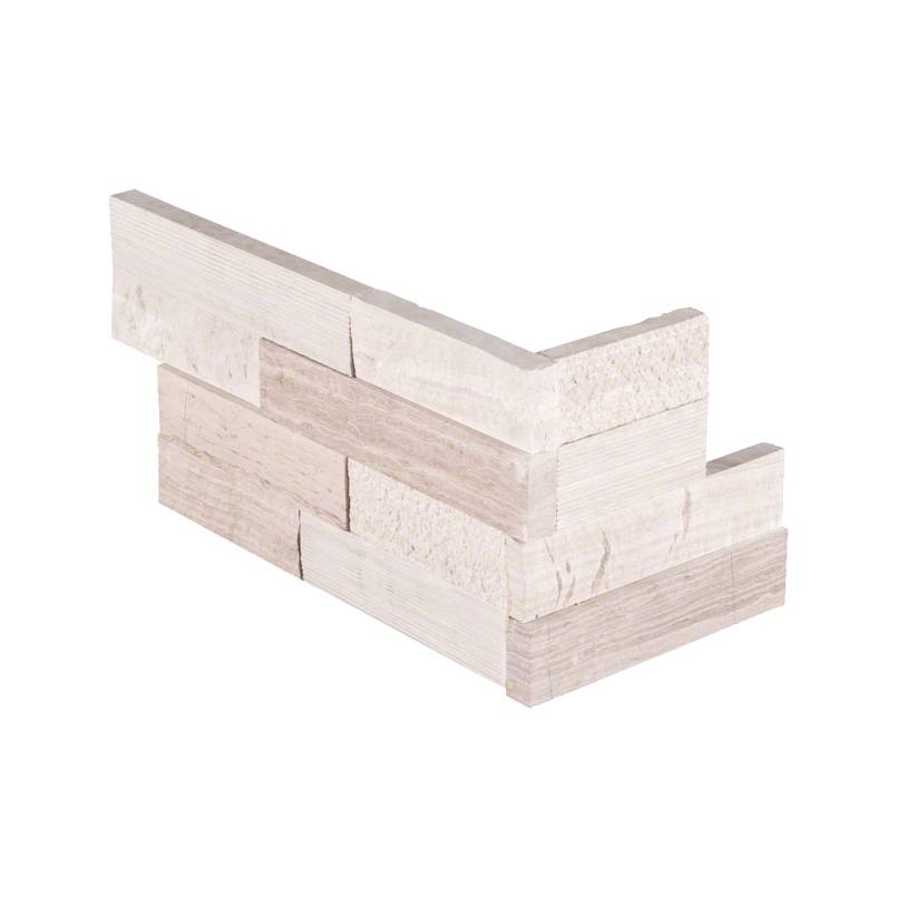 6x18 Oak Natural-Look Matte Textured Marble Corner Tile