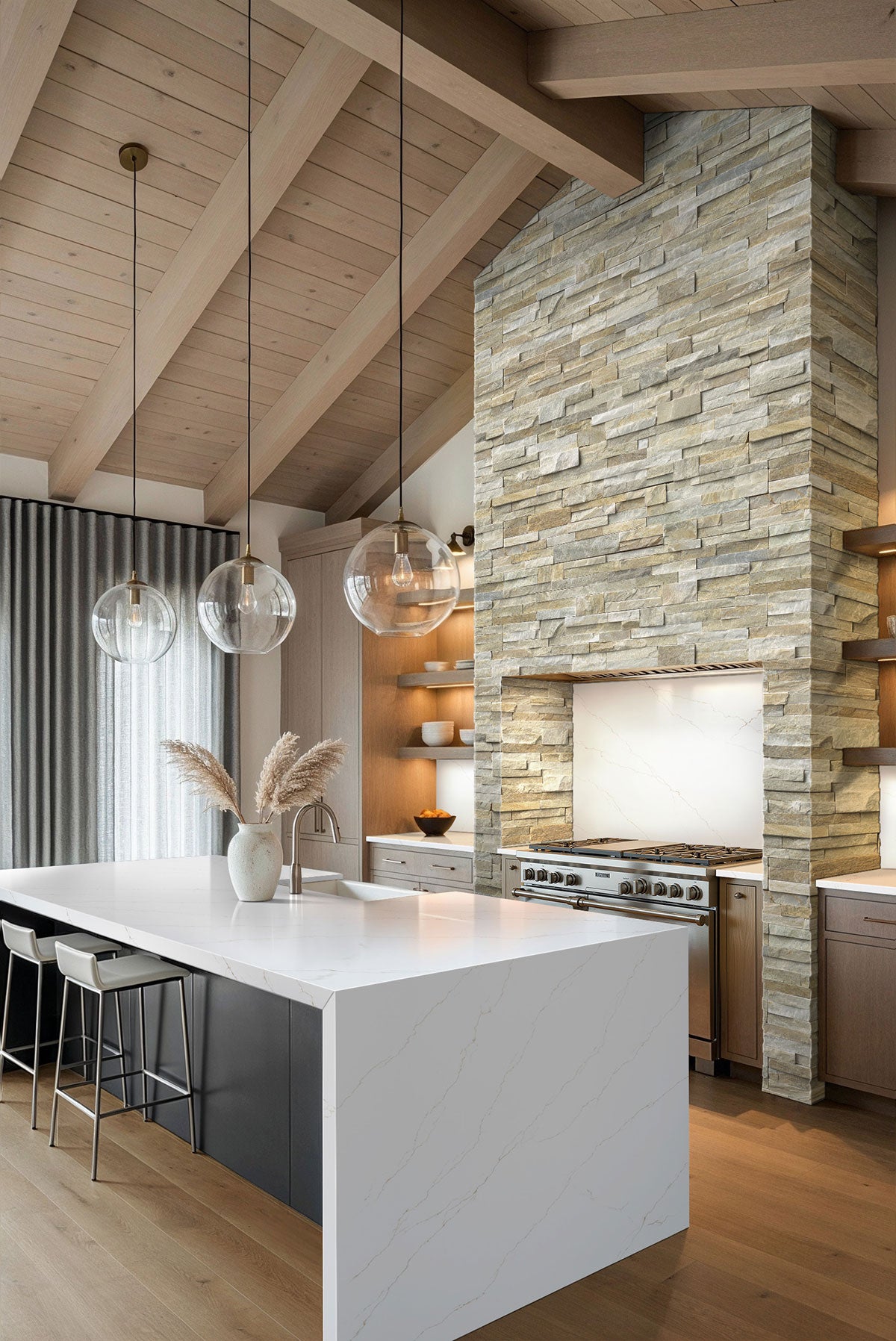 6x24 Golden Thick Stone-Look Matte Split-Face Quartzite Tile Honey Beige