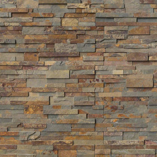 Rusty Brown - 6x24 Gold Stone-Look Matte Textured Slate Tile