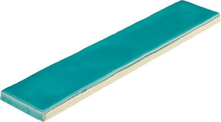 Wave Teal - 2x10 Artistic Reflections Natural Solid-Color Glossy Undulated Ceramic Tile