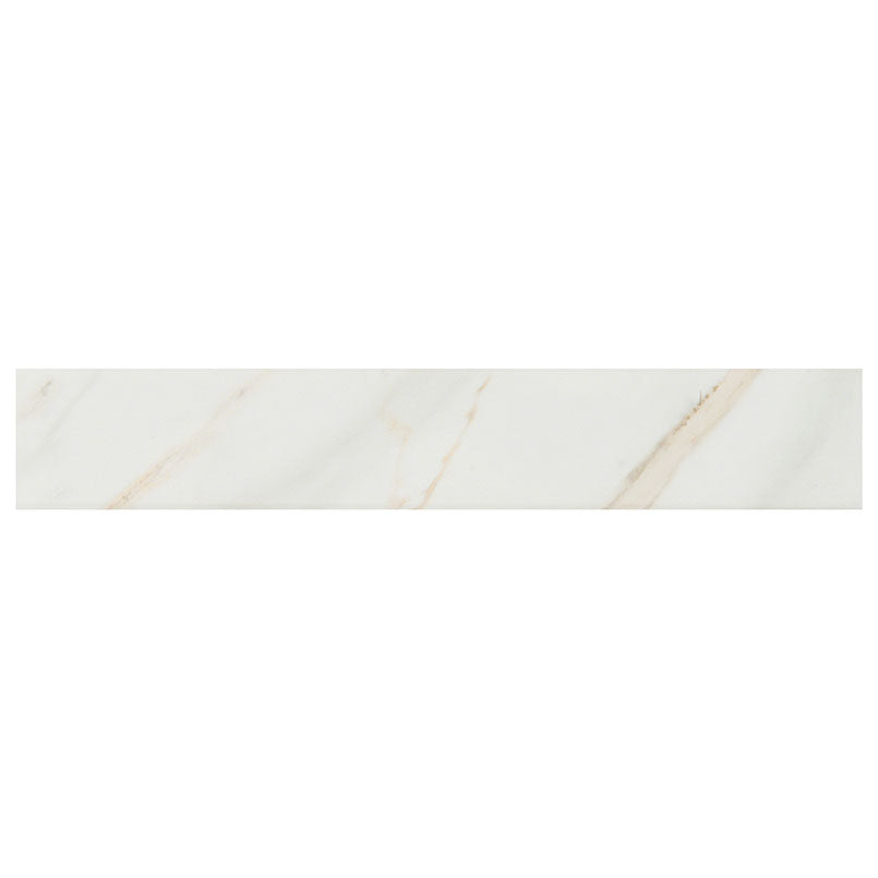 3x18 Pietra Calacatta Bullnose Marble-Look Matte Smooth Porcelain Tile
