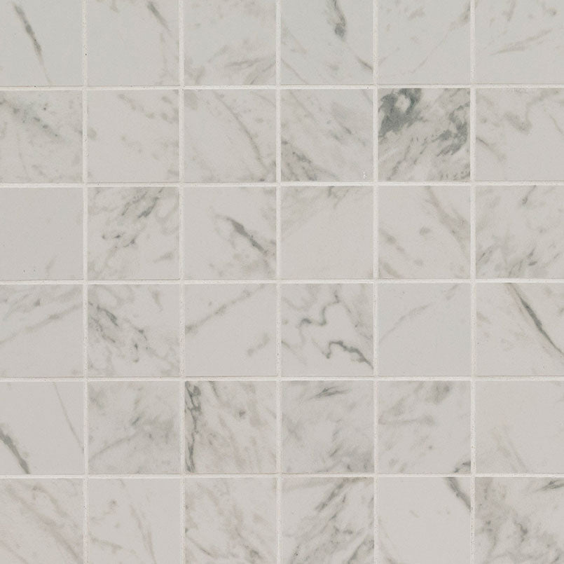 2x2 Pietra Carrara Mosaic Stone-Look Matte Smooth Porcelain Tile