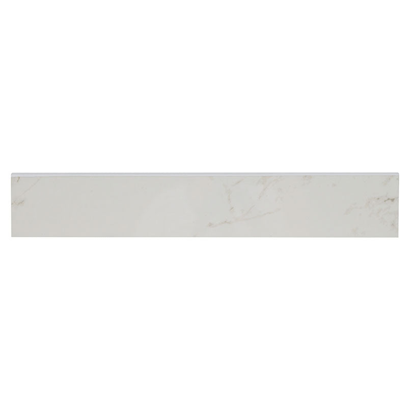 3x18 Pietra Carrara Bullnose Natural-Look Matte Smooth Porcelain Tile