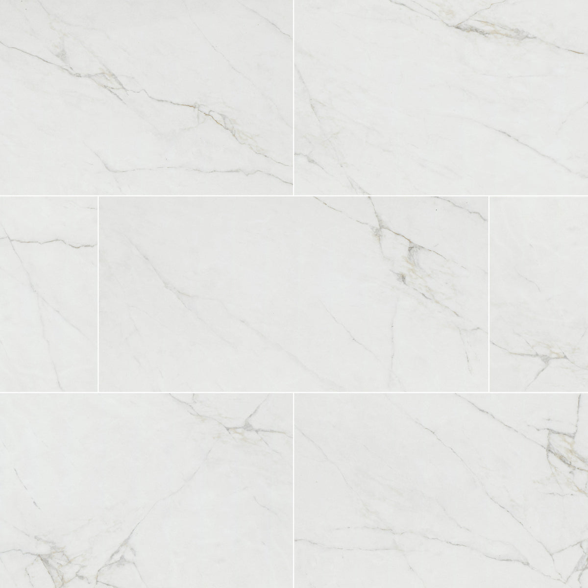 12x24 Dymo Light Veining Patterned Marble-Look Glossy 3D Geometric Faceted Ceramic Tile
