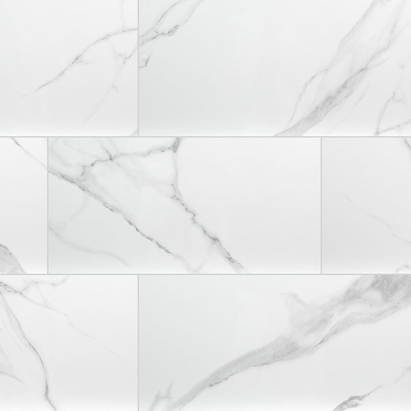 12x24 Dymo Intense Veining Patterned Marble-Look Glossy 3D Geometric Faceted Ceramic Tile