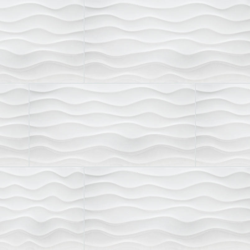 12x24 Dymo Light Veining Patterned Marble-Look Glossy Smooth Ceramic Tile
