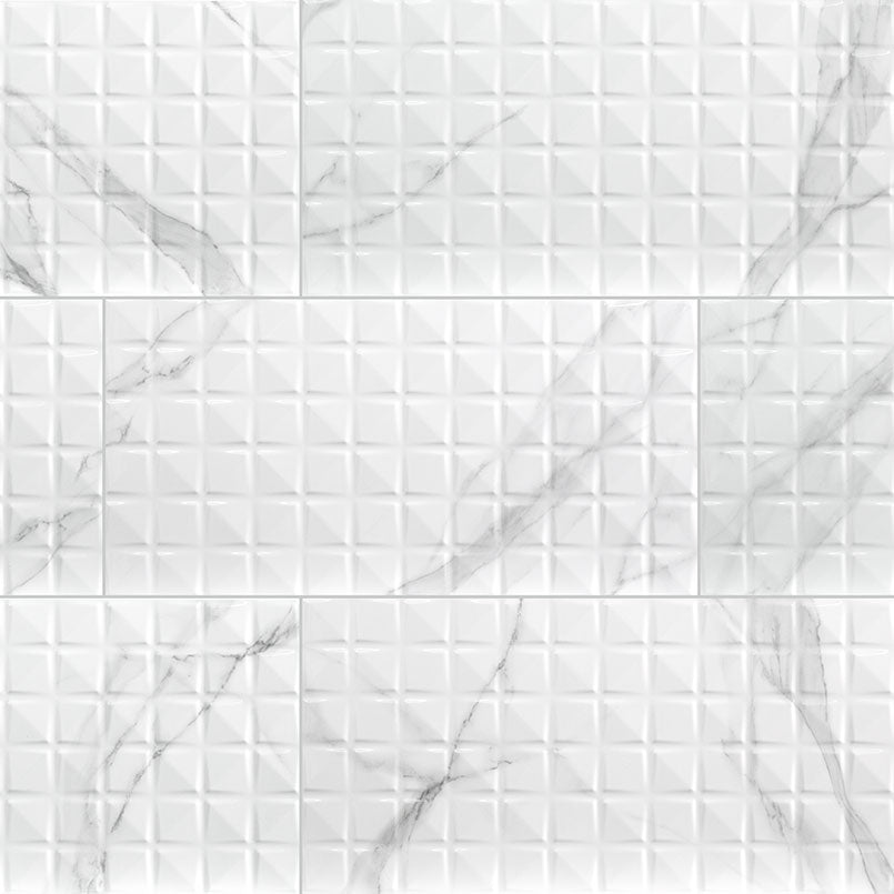 12x24 Dymo Patterned Solid-Color Matte Smooth Ceramic Tile Grey White