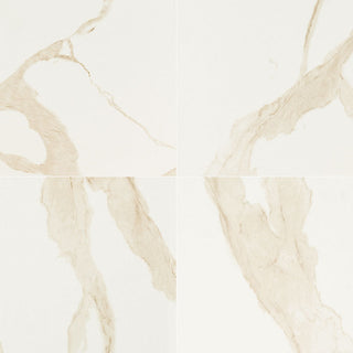 Cream Beige - 24x24 Eden Medium Veining Marble-Look Polished Smooth Porcelain Tile
