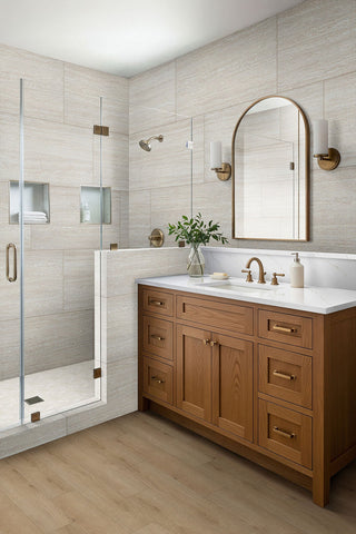 Soft Ivory - 12x24 Eden Light Veining Marble-Look Matte Smooth Porcelain Tile