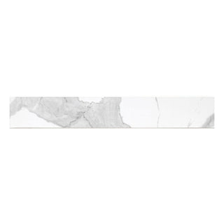 White Gray - 4x24 Eden Intense Veining Bullnose Marble-Look Matte Smooth Porcelain Tile