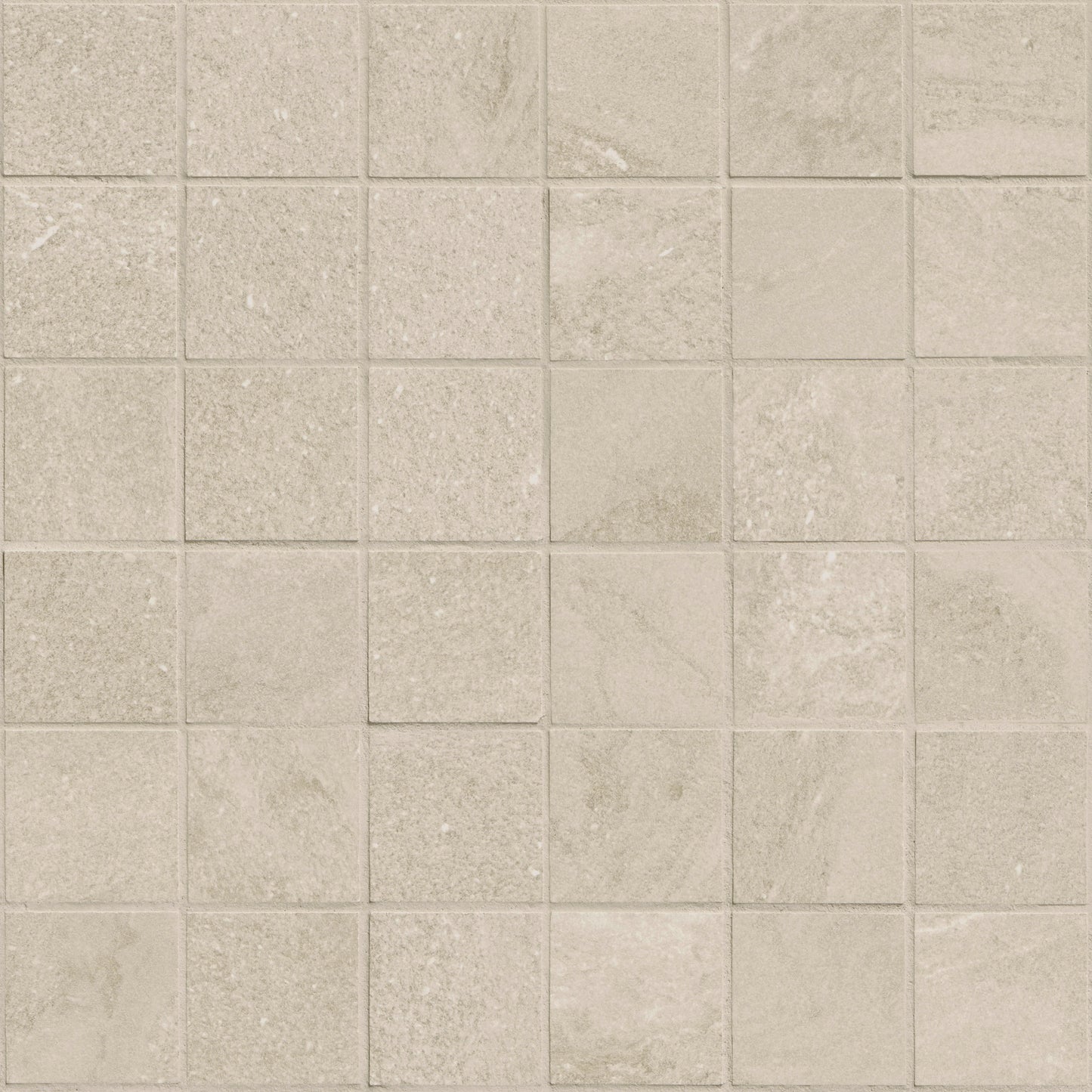 2x2 Elbe Mosaic Stone-Look Lapato Textured Porcelain Tile Beige Sand