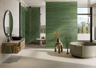 Green Black - 2x18 Flamenco Solid-Color Glossy Smooth Porcelain Tile