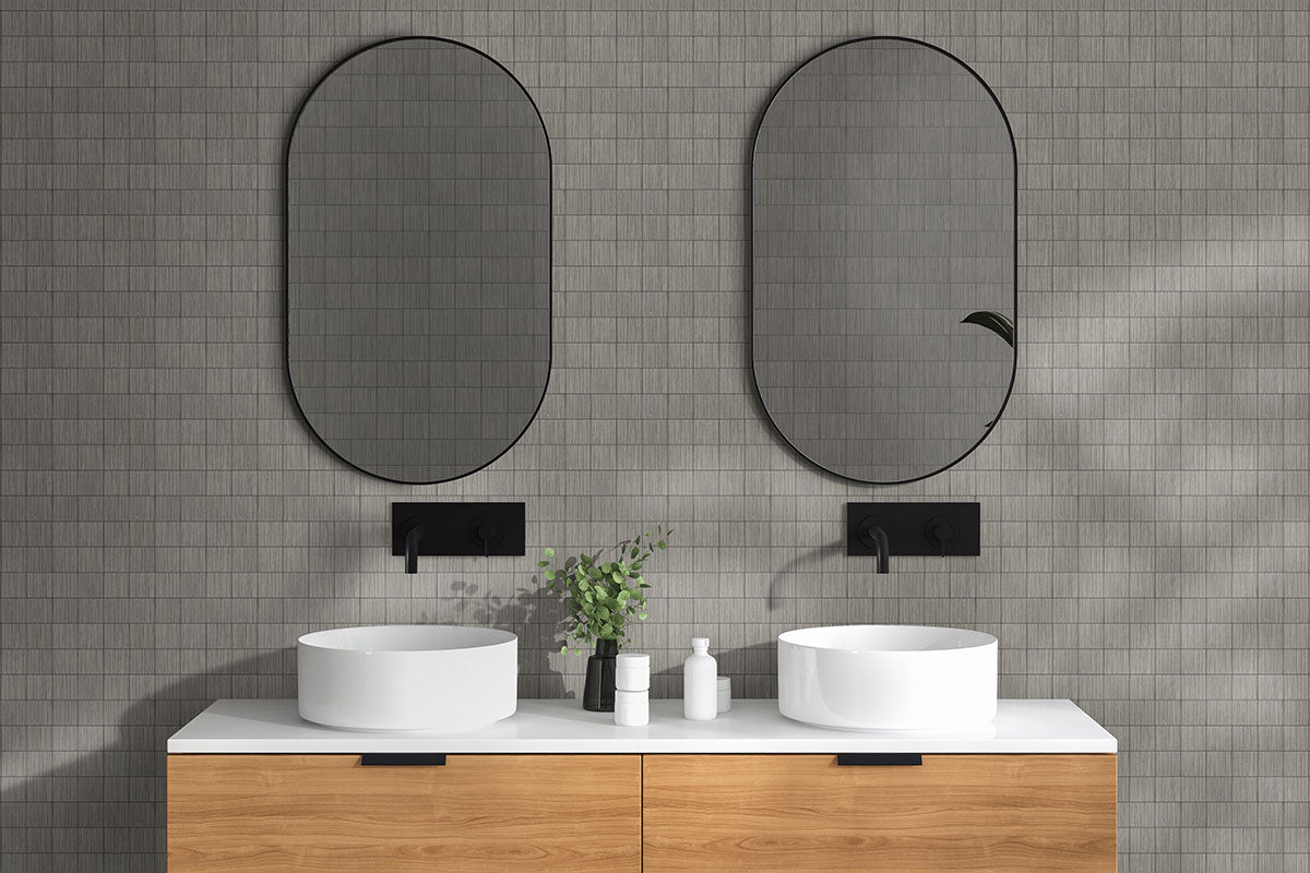 2x2 Focus Mosaic Solid-Color Matte Smooth Porcelain Tile Gray Brown