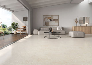 Beige - 48x48 Girona Stone-Look Lapato Smooth Porcelain Tile